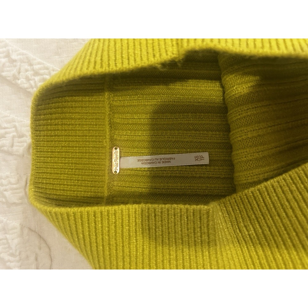 Free People Eliza Mini Skirt Sweater Set, size XS, color Chartreuse‎ NWT - Picture 4 of 12